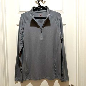 Travis Mathew Topgolf Las Vegas Mens long sleeve quarter zip light gray medium